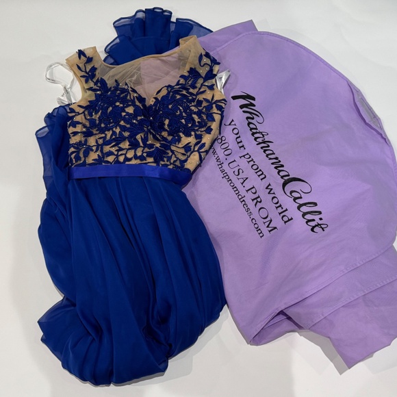 Sherri Hill blue gown size 2 - Picture 5 of 8